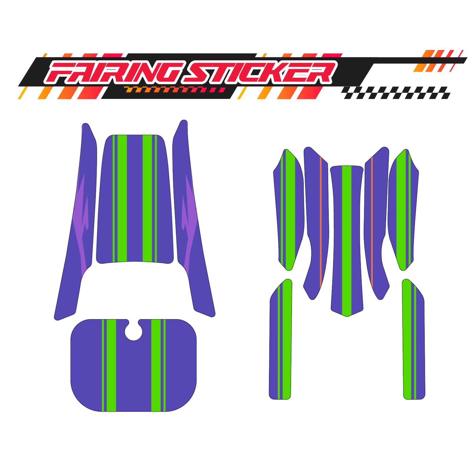 Graphic Kit Decals Fairing Sticker Custom Number For Razor MX350 MX400 (2021 or beyond) - LH005 Purple Green Robot - MC Motoparts