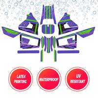Graphic Kit Decals Fairing Sticker Custom Number For Razor MX350 MX400 (2021 or beyond) - LH005 Purple Green Robot - MC Motoparts