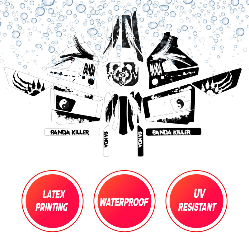 Graphic Kit Decals Fairing Sticker Custom Number For Razor MX350 MX400 (2021 or beyond) - LH006 Black White Panda - MC Motoparts