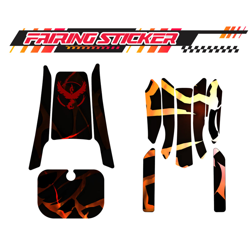 Graphic Kit Decals Fairing Sticker Custom Number For Razor MX350 MX400 (2021 or beyond) - LH008 Red Mythical Bird - MC Motoparts