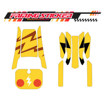 Graphic Kit Decals Fairing Sticker Custom Number For Razor MX350 MX400 (2021 or beyond) - LH009 Yellow Power - MC Motoparts