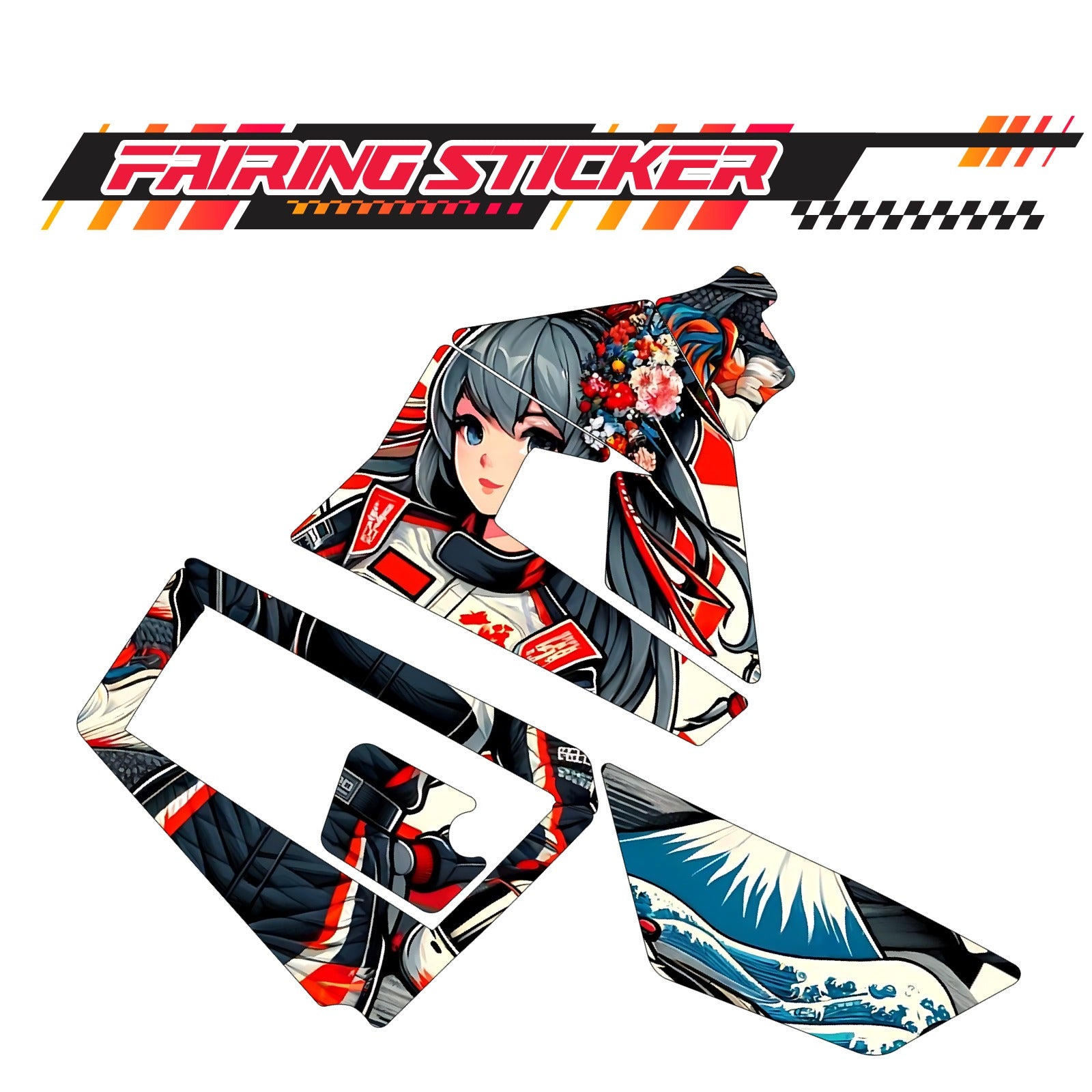 Graphic Kit Decals Fairing Sticker Custom Number For Razor MX350 MX400 (2021 or beyond) - LH010 Anime Racing Girl - MC Motoparts
