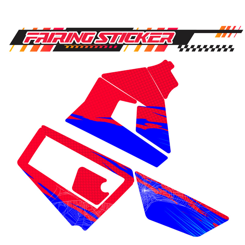 Graphic Kit Decals Fairing Sticker Custom Number For Razor MX350 MX400 (2021 or beyond) - LH014 Red blue Spider Web - MC Motoparts