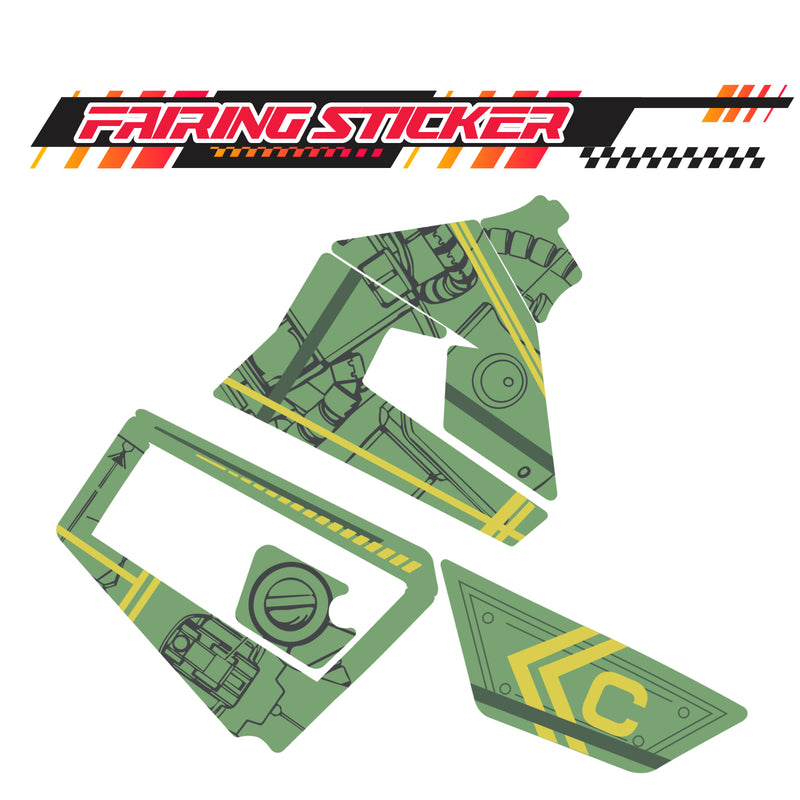Graphic Kit Decals Fairing Sticker Custom Number For Razor MX350 MX400 (2021 or beyond) - LH015 Green Robot - MC Motoparts