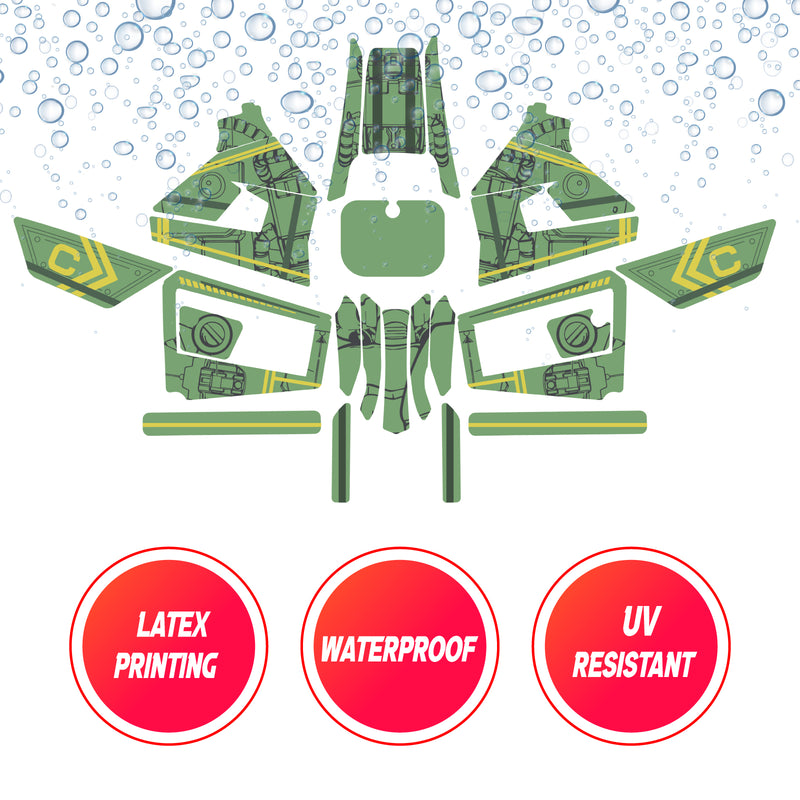 Graphic Kit Decals Fairing Sticker Custom Number For Razor MX350 MX400 (2021 or beyond) - LH015 Green Robot - MC Motoparts