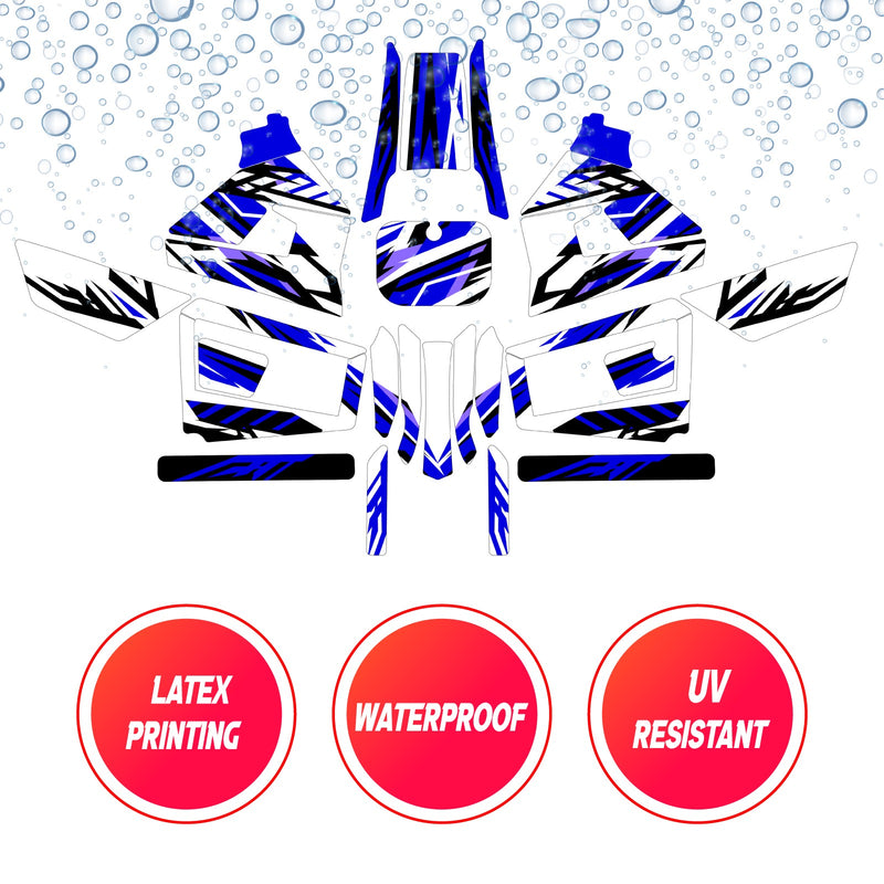 Graphic Kit Decals Fairing Sticker Custom Number For Razor MX350 MX400 (2021 or beyond) - LH018 Blue Purple Stripe - MC Motoparts