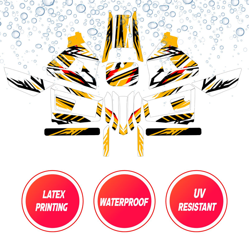 Graphic Kit Decals Fairing Sticker Custom Number For Razor MX350 MX400 (2021 or beyond) - LH021 Orange Black Stripe - MC Motoparts