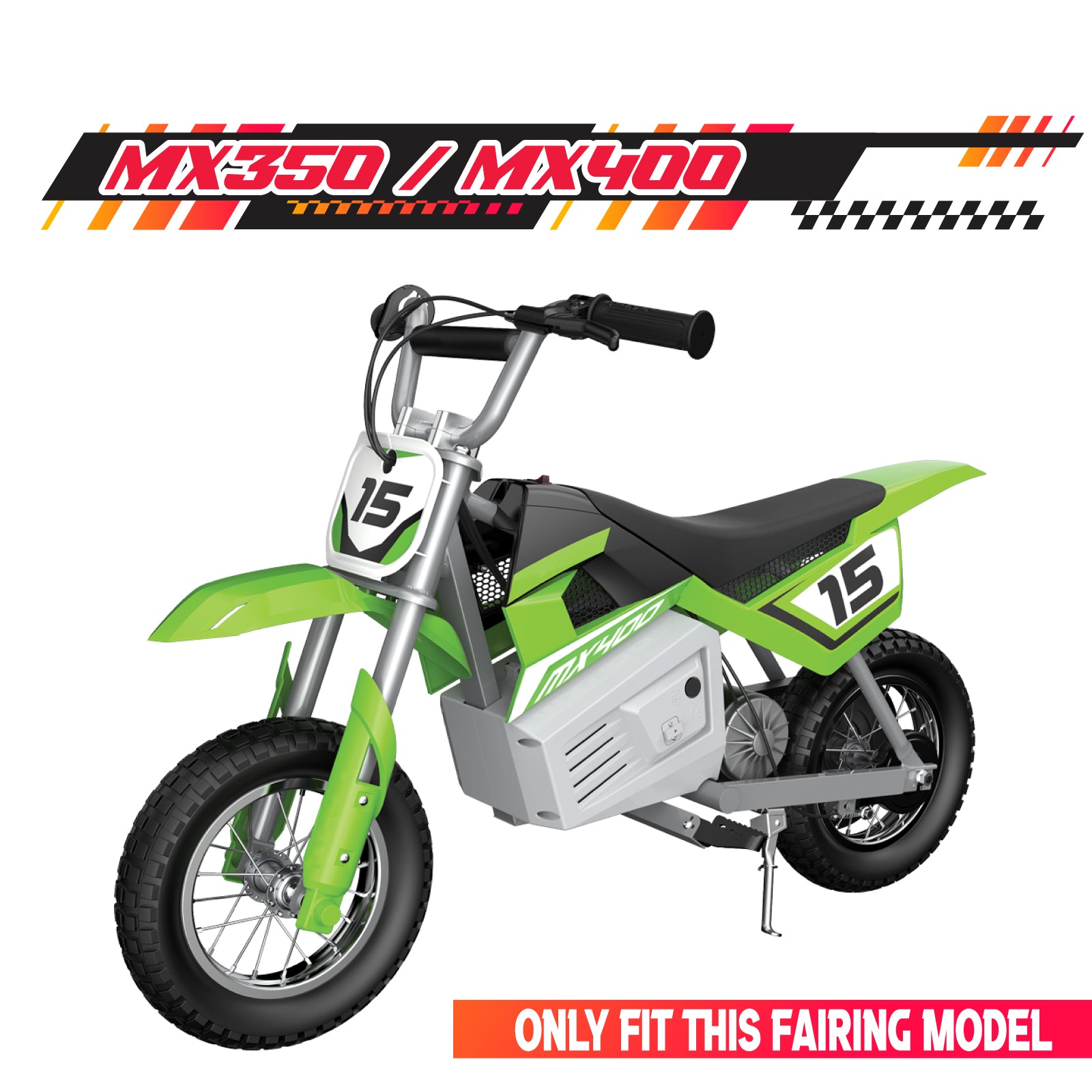 Graphic Kit Decals Fairing Sticker Custom Number For Razor MX350 MX400 (2021 or beyond) - LH022 Green Black Stripe - MC Motoparts