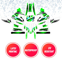 Graphic Kit Decals Fairing Sticker Custom Number For Razor MX350 MX400 (2021 or beyond) - LH022 Green Black Stripe - MC Motoparts