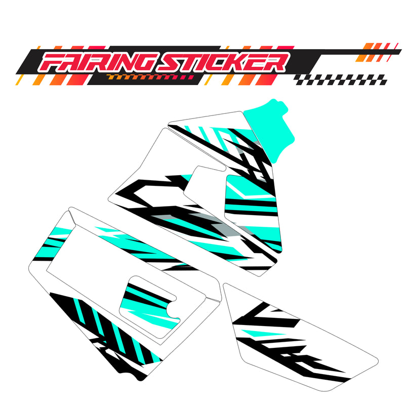 Graphic Kit Decals Fairing Sticker Custom Number For Razor MX350 MX400 (2021 or beyond) - LH023 Sea Green Black Stripe - MC Motoparts
