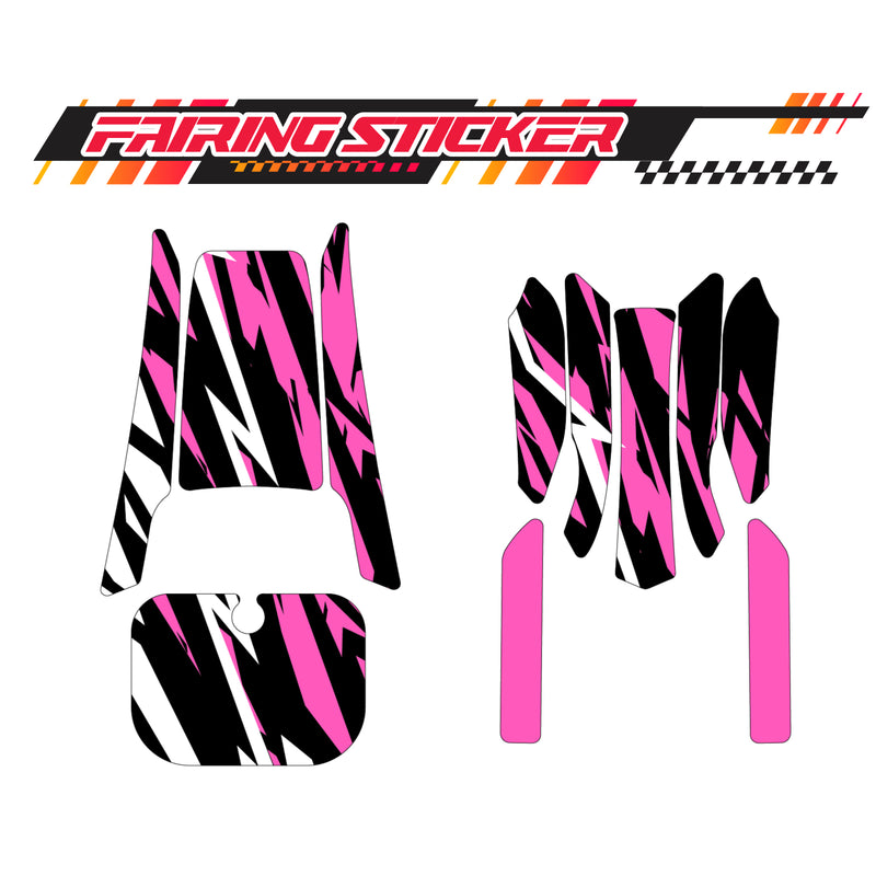 Graphic Kit Decals Fairing Sticker Custom Number For Razor MX350 MX400 (2021 or beyond) - LH024 Pink Black White Burst - MC Motoparts
