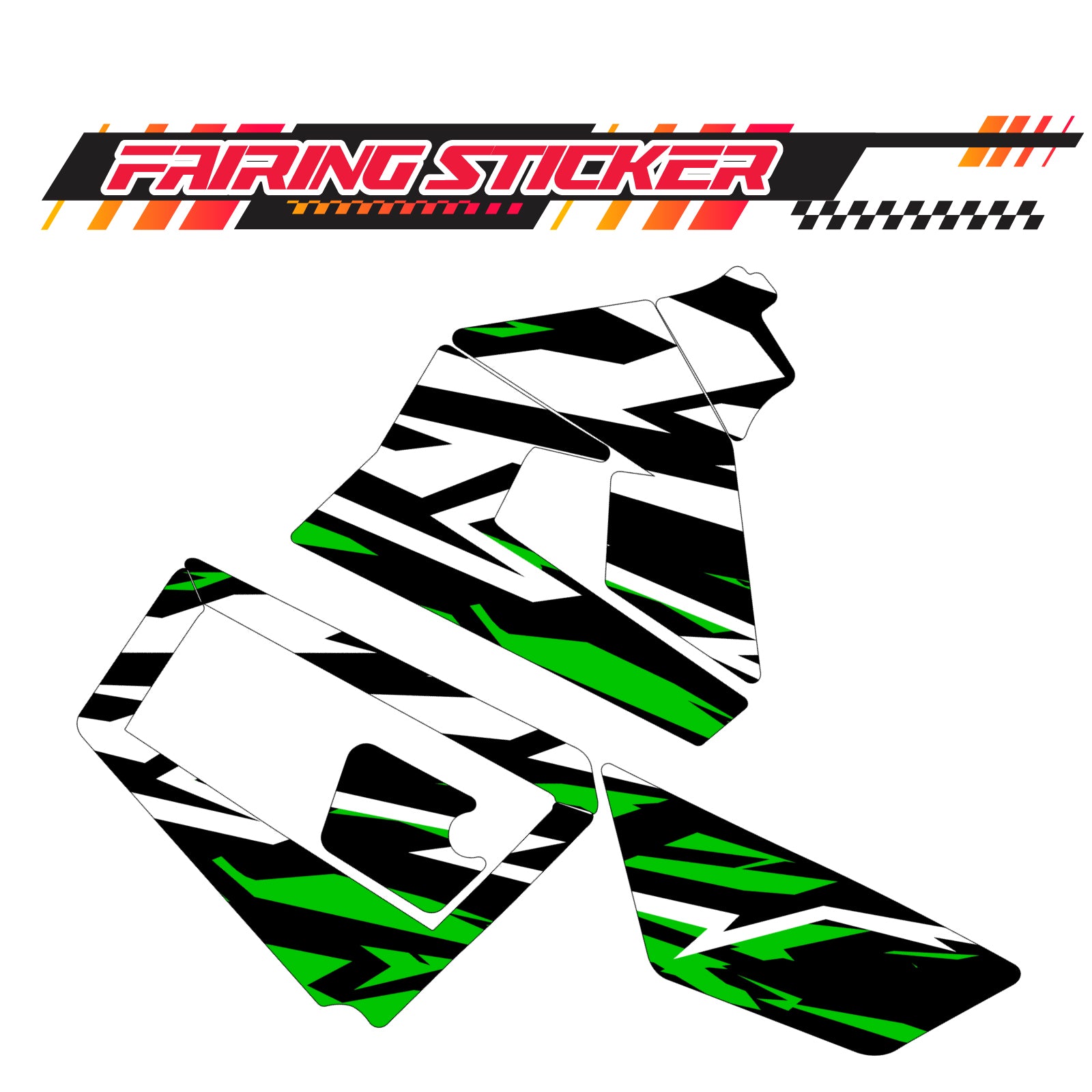 Graphic Kit Decals Fairing Sticker Custom Number For Razor MX350 MX400 (2021 or beyond) - LH025 Green Black White Burst - MC Motoparts