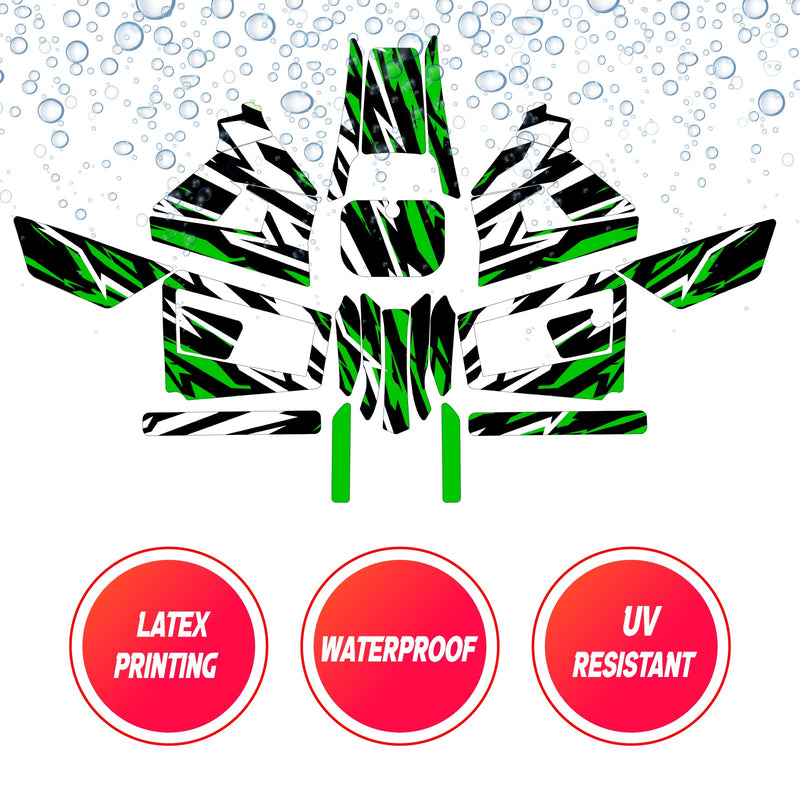 Graphic Kit Decals Fairing Sticker Custom Number For Razor MX350 MX400 (2021 or beyond) - LH025 Green Black White Burst - MC Motoparts