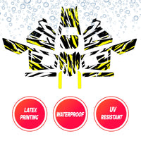 Graphic Kit Decals Fairing Sticker Custom Number For Razor MX350 MX400 (2021 or beyond) - LH026 Yellow Black White Burst - MC Motoparts