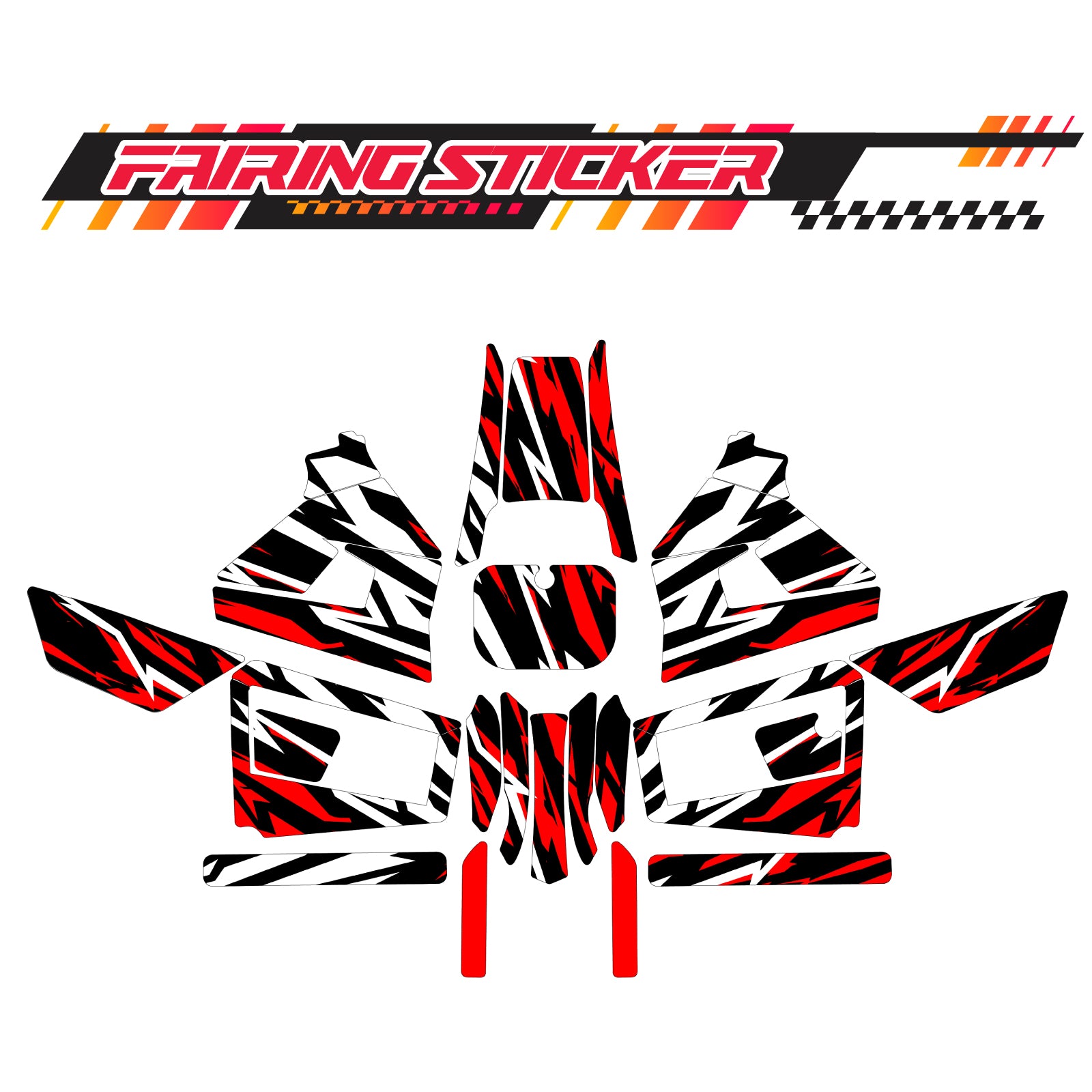 Graphic Kit Decals Fairing Sticker Custom Number For Razor MX350 MX400 (2021 or beyond) - LH027 Red Black White Burst - MC Motoparts