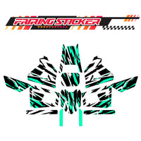 Graphic Kit Decals Fairing Sticker Custom Number For Razor MX350 MX400 (2021 or beyond) - LH028 Sea Green Black White Burst - MC Motoparts
