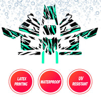 Graphic Kit Decals Fairing Sticker Custom Number For Razor MX350 MX400 (2021 or beyond) - LH028 Sea Green Black White Burst - MC Motoparts