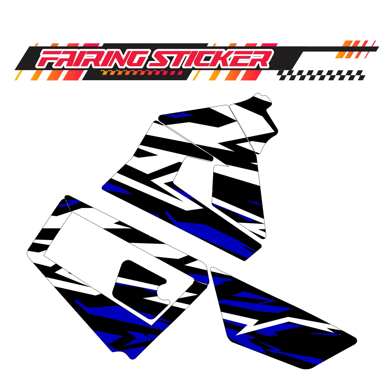 Graphic Kit Decals Fairing Sticker Custom Number For Razor MX350 MX400 (2021 or beyond) - LH029 Blue Black White Burst - MC Motoparts