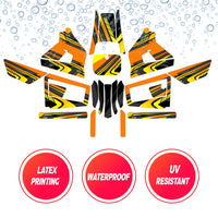 Graphic Kit Decals Fairing Sticker Custom Number For Razor MX350 MX400 (2021 or beyond) - LH030 Orange Black Dynamic Lines - MC Motoparts