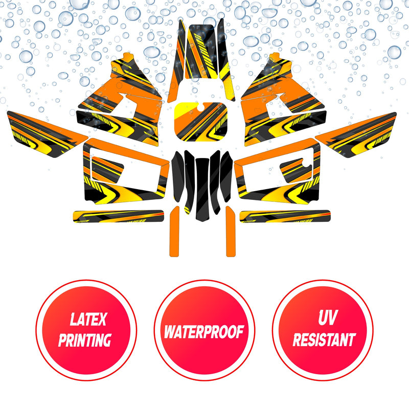 Graphic Kit Decals Fairing Sticker Custom Number For Razor MX350 MX400 (2021 or beyond) - LH030 Orange Black Dynamic Lines - MC Motoparts