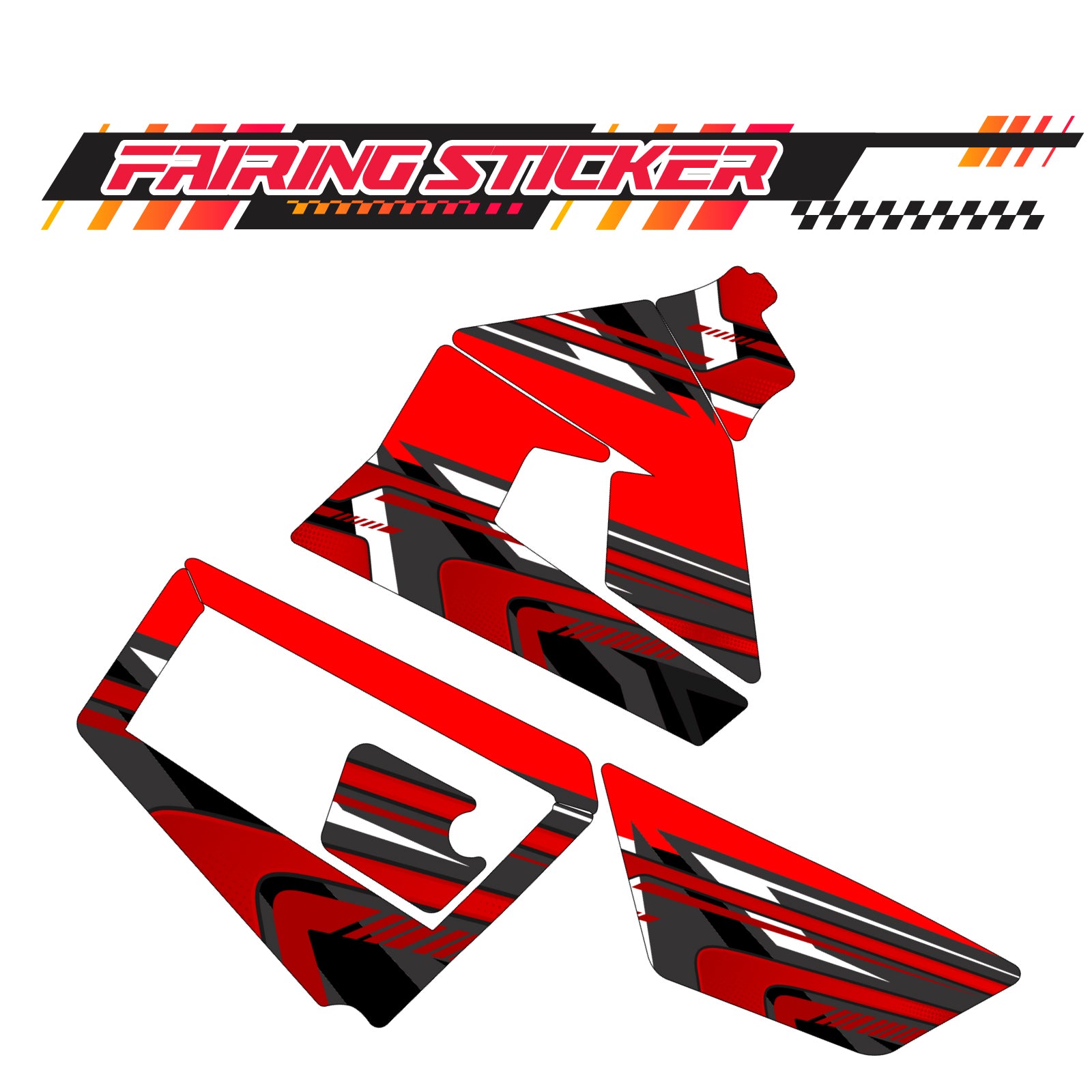 Graphic Kit Decals Fairing Sticker Custom Number For Razor MX350 MX400 (2021 or beyond) - LH031 Red Black Dynamic Lines - MC Motoparts