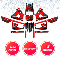 Graphic Kit Decals Fairing Sticker Custom Number For Razor MX350 MX400 (2021 or beyond) - LH031 Red Black Dynamic Lines - MC Motoparts