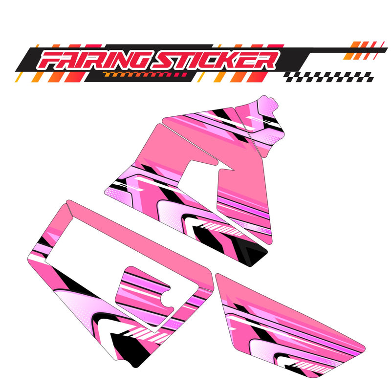 Graphic Kit Decals Fairing Sticker Custom Number For Razor MX350 MX400 (2021 or beyond) - LH032 Pink Black Dynamic Lines - MC Motoparts