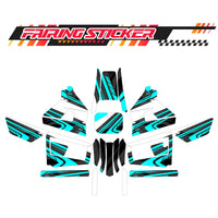 Graphic Kit Decals Fairing Sticker Custom Number For Razor MX350 MX400 (2021 or beyond) - LH033 Sea Green Black Dynamic Lines - MC Motoparts