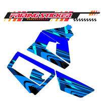 Graphic Kit Decals Fairing Sticker Custom Number For Razor MX350 MX400 (2021 or beyond) - LH034 Blue Black Dynamic Lines - MC Motoparts