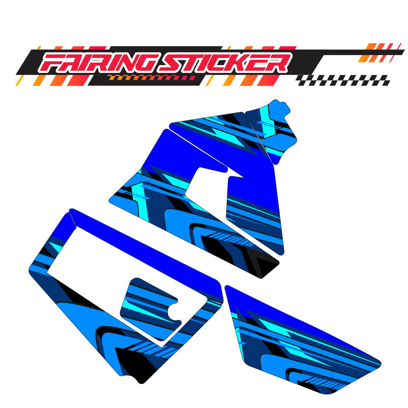 Graphic Kit Decals Fairing Sticker Custom Number For Razor MX350 MX400 (2021 or beyond) - LH034 Blue Black Dynamic Lines - MC Motoparts