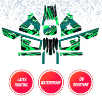 Graphic Kit Decals Fairing Sticker Custom Number For Razor MX350 MX400 (2021 or beyond) - LH035 Green Black Dynamic Lines - MC Motoparts