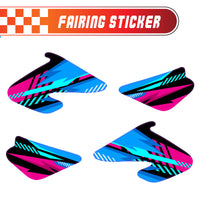 Graphic Kit Decals Fairing Sticker Custom Number For Razor MX500 MX650 - C002 Blue Geometric Burst - MC Motoparts