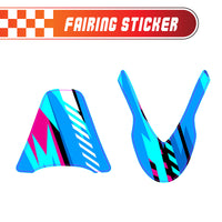 Graphic Kit Decals Fairing Sticker Custom Number For Razor MX500 MX650 - C002 Blue Geometric Burst - MC Motoparts