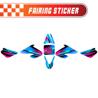 Graphic Kit Decals Fairing Sticker Custom Number For Razor MX500 MX650 - C002 Blue Geometric Burst