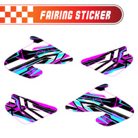 Graphic Kit Decals Fairing Sticker Custom Number For Razor MX500 MX650 - C003 Purple Geometric Burst