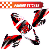 Graphic Kit Decals Fairing Sticker Custom Number For Razor MX500 MX650 - C005 Red Vibrant Brushstrokes