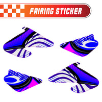 Graphic Kit Decals Fairing Sticker Custom Number For Razor MX500 MX650 - C006 Blue Burst Stripe - MC Motoparts