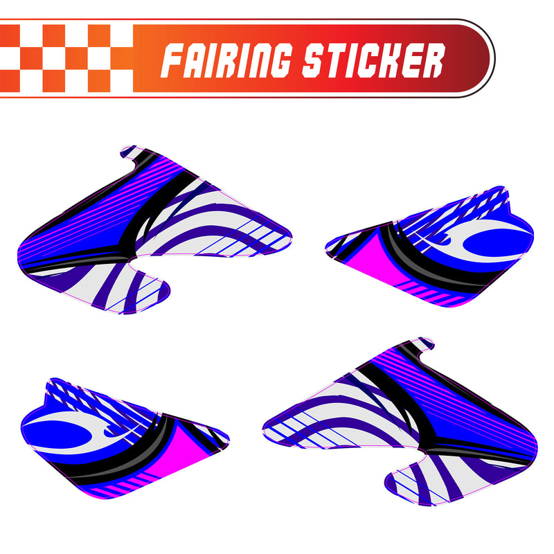 Graphic Kit Decals Fairing Sticker Custom Number For Razor MX500 MX650 - C006 Blue Burst Stripe - MC Motoparts