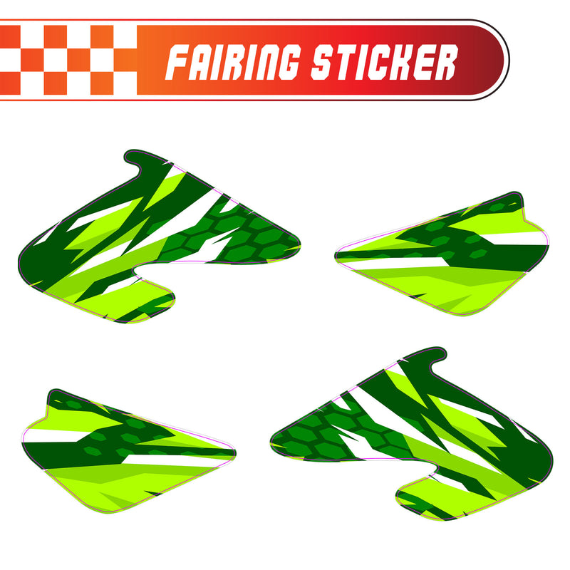 Graphic Kit Decals Fairing Sticker Custom Number For Razor MX500 MX650 - C007 Verdant Spikes - MC Motoparts