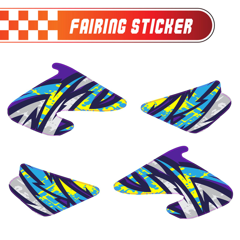 Graphic Kit Decals Fairing Sticker Custom Number For Razor MX500 MX650 - C008 Kaleidoscope Blast