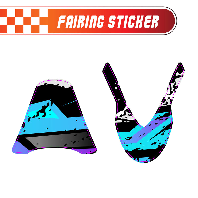 Graphic Kit Decals Fairing Sticker Custom Number For Razor MX500 MX650 - C009 Blue Pixel Burst - MC Motoparts