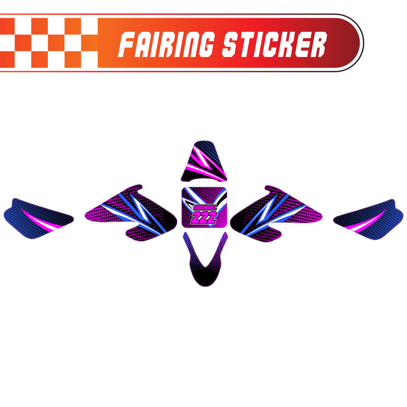 Graphic Kit Decals Fairing Sticker Custom Number For Razor MX500 MX650 - C011 Neon Prism