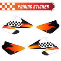 Graphic Kit Decals Fairing Sticker Custom Number For Razor MX500 MX650 - L001 Checkered Fire