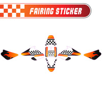 Graphic Kit Decals Fairing Sticker Custom Number For Razor MX500 MX650 - L001 Checkered Fire