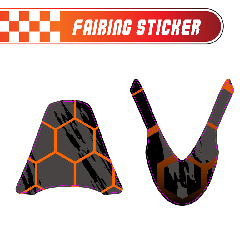 Graphic Kit Decals Fairing Sticker Custom Number For Razor MX500 MX650 - L003 Orange Hexagon