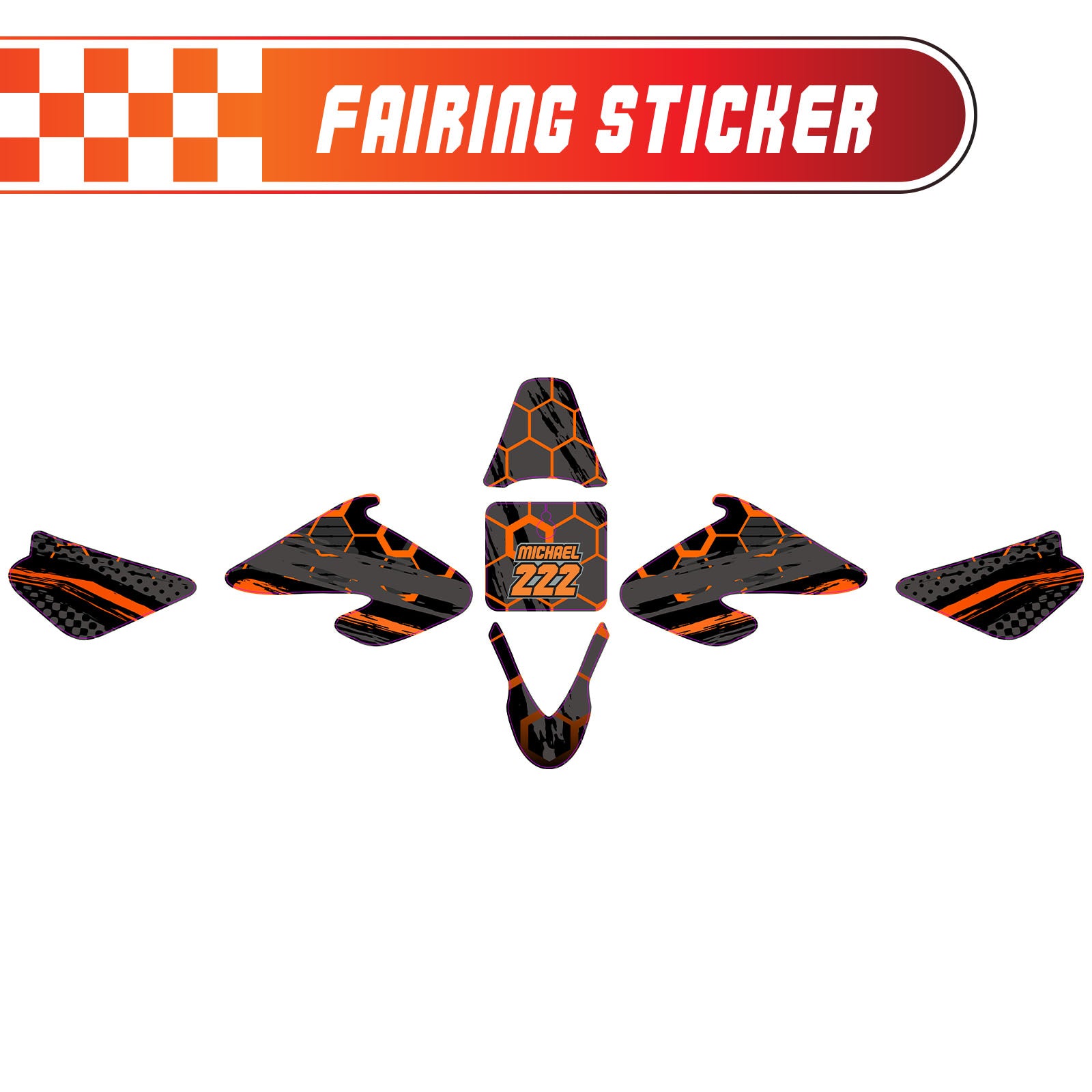Graphic Kit Decals Fairing Sticker Custom Number For Razor MX500