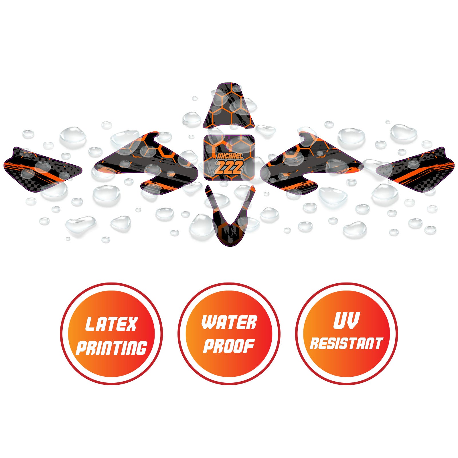 Graphic Kit Decals Fairing Sticker Custom Number For Razor MX500