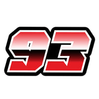 Custom Racing Number Stickers (G001 Gradient Style) – 3-Pack Personalized Dirt Bike & Motorcycle Decals