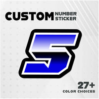 Custom Racing Number Stickers (G001 Gradient Style) – 3-Pack Personalized Dirt Bike & Motorcycle Decals