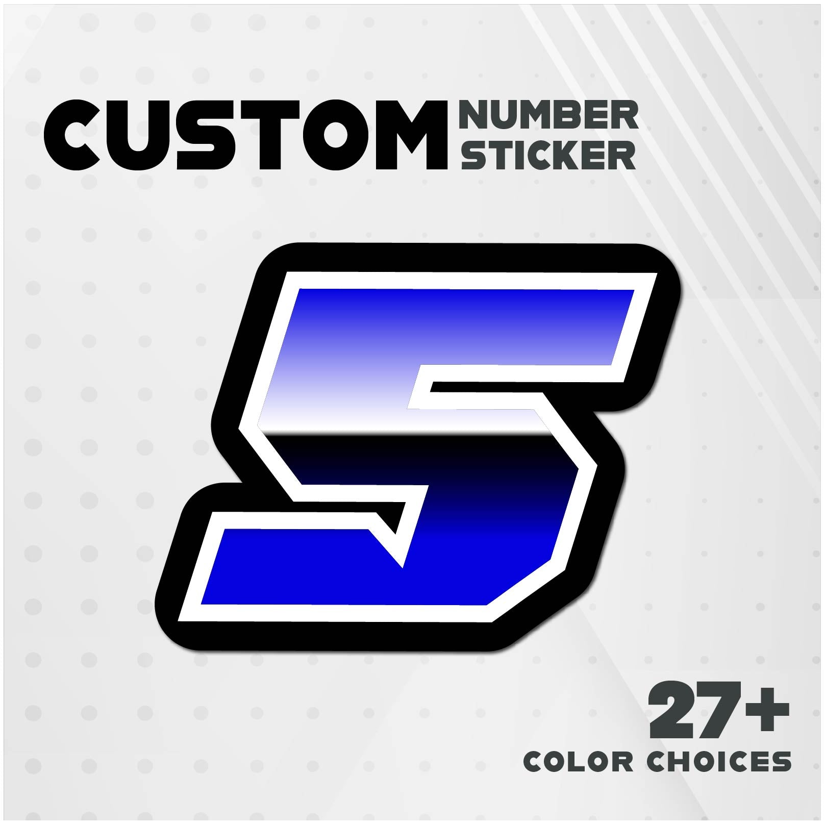 Custom Racing Number Stickers (G001 Gradient Style) – 3-Pack Personalized Dirt Bike & Motorcycle Decals